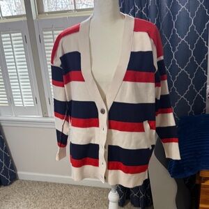 Striped Red and Blue Women's Sweater